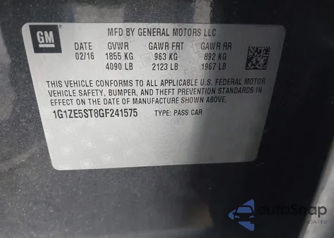 2016 Chevrolet Malibu 1Lt z USA, uszkodzony, nr VIN 1G1ZE5ST8GF241575